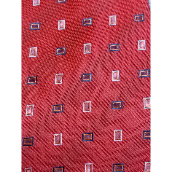 Gianni Versace Burnt Orange Tie Geo Pattern 100% Silk Luxury Designer Italy Boar - Picture 3 of 6
